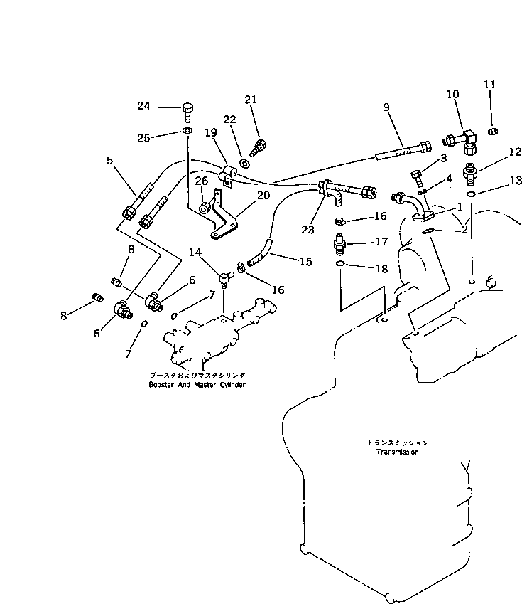 Wheel Loaders Komatsu / WA200-1 S/N 10001-UP (Overseas Version)(wa200-1c) / BOOSTER OIL PIPING(#20001-)(090280 : 3615A)