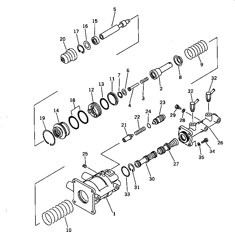 Wheel Loaders Komatsu / WA200-1 S/N 10001-UP (Overseas Version)(wa200-1c) / BOOSTER AND MASTER CYLINDER(#10001-.)(090290 : 3631)
