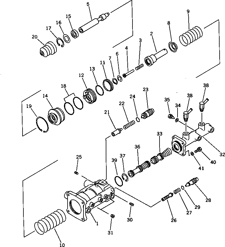 Wheel Loaders Komatsu / WA200-1 S/N 10001-UP (Overseas Version)(wa200-1c) / BOOSTER AND MASTER CYLINDER(#.-19999)(090300 : 3631A)