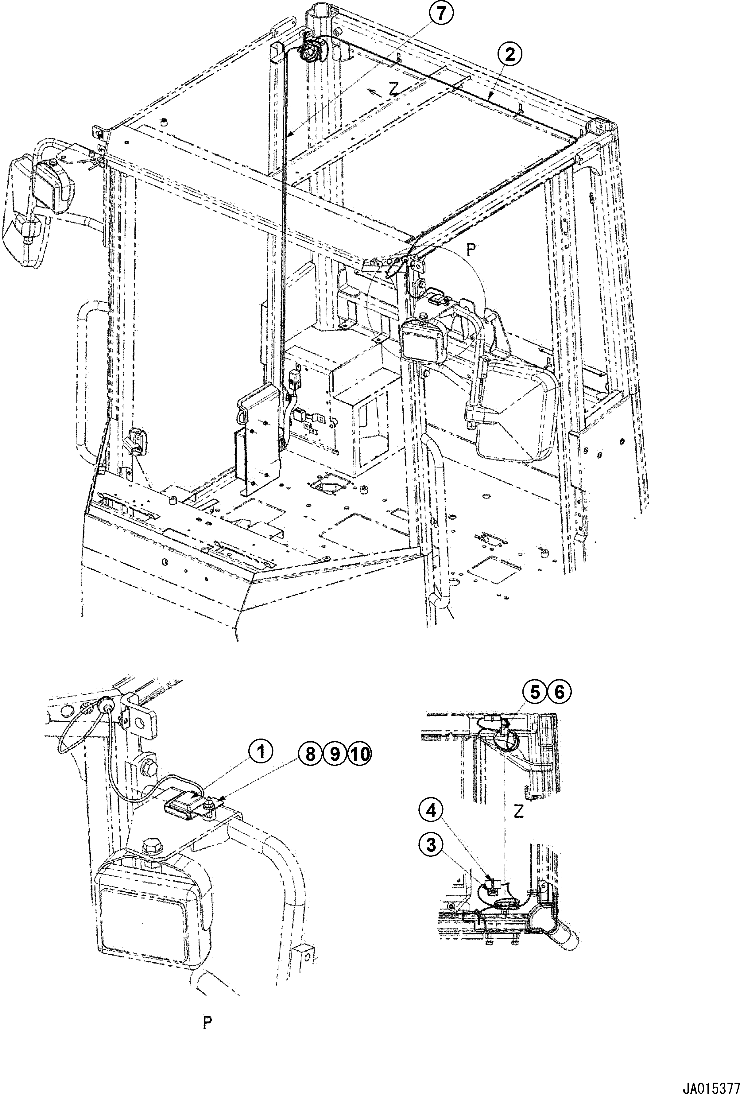 Wheel Loaders Komatsu / WA200-5 S/N 65001-UP (KOMTRAX for INDONESIA)(wa200-2c) / FLOOR (KOMTRAX GPRS) (3/3)(#69352-)(030030 : K0210-92E0)