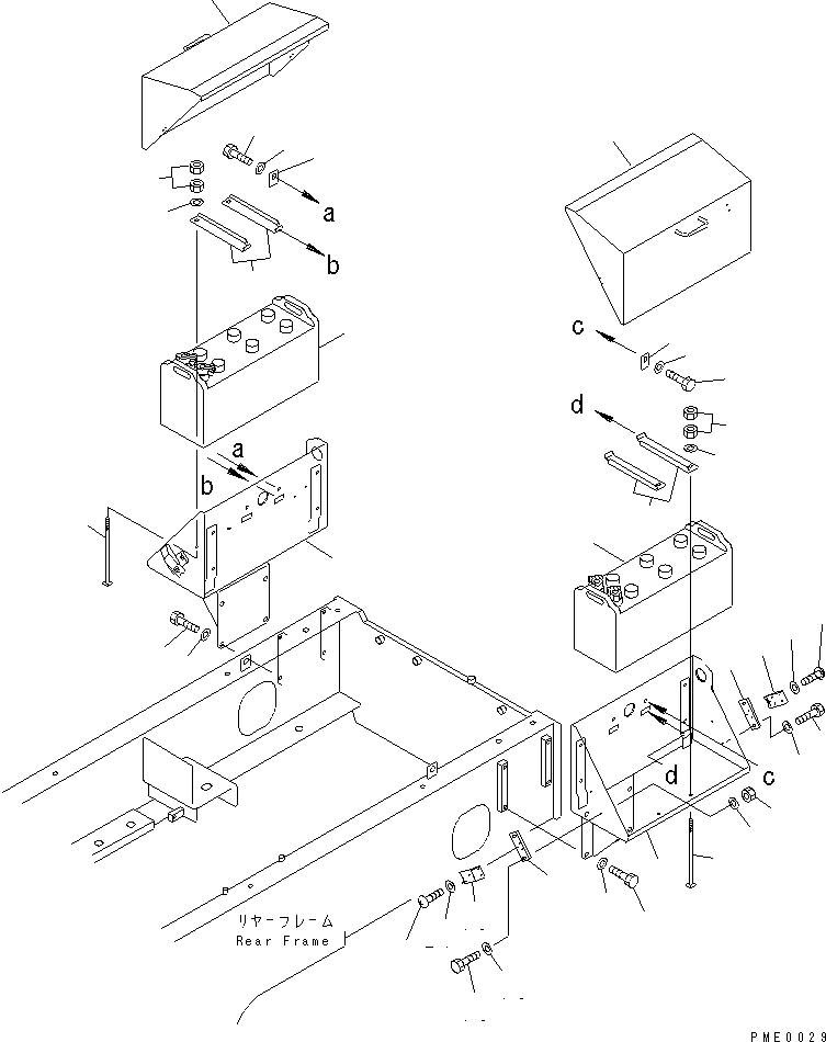 Wheel Loaders Komatsu / WA200-3-XW S/N 60001-62999(wa200-2r) / BATTERY AND BATTERY BOX (WITH ROTARY SNOW REMOVER)(#60001-)(030010 : 1404)