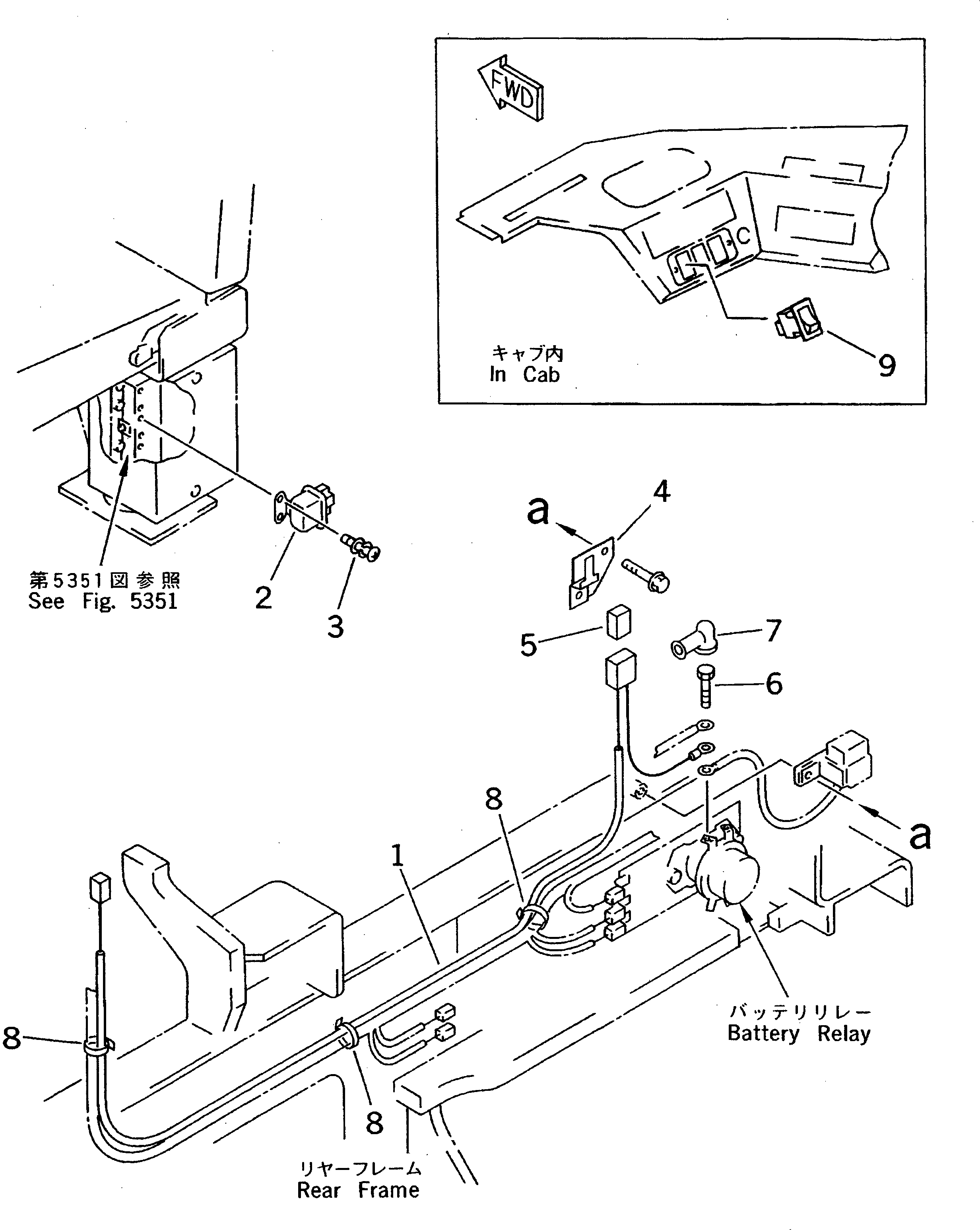 Wheel Loaders Komatsu / WA200-3-XW S/N 60001-62999(wa200-2r) / ELECTRICAL SYSTEM (HEAT WIRE GLASS LINE)(FOR FRONT CENTER WINDOW)(WITH 2-PERSONS CAB)(#60001-)(030120 : 1763)