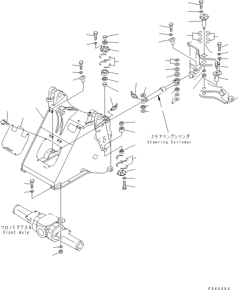 Wheel Loaders Komatsu / WA200-3-XW S/N 60001-62999(wa200-2r) / FRONT FRAME (WITH FRONT ATTACHMENT) (WITH 4-SPOOL CONTROL VALVE)(#60001-)(120010 : 5013)