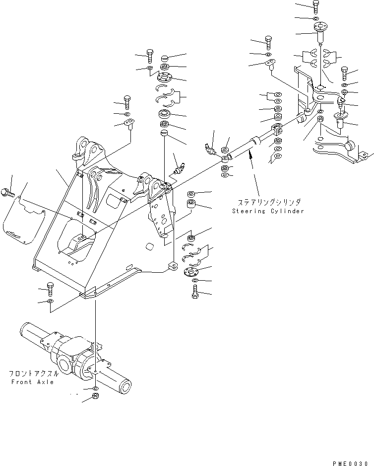 Wheel Loaders Komatsu / WA200-3-XW S/N 60001-62999(wa200-2r) / FRONT FRAME (WITH FRONT ATTACHMENT) (WITH 5-SPOOL CONTROL VALVE)(#60001-)(120020 : 5014)