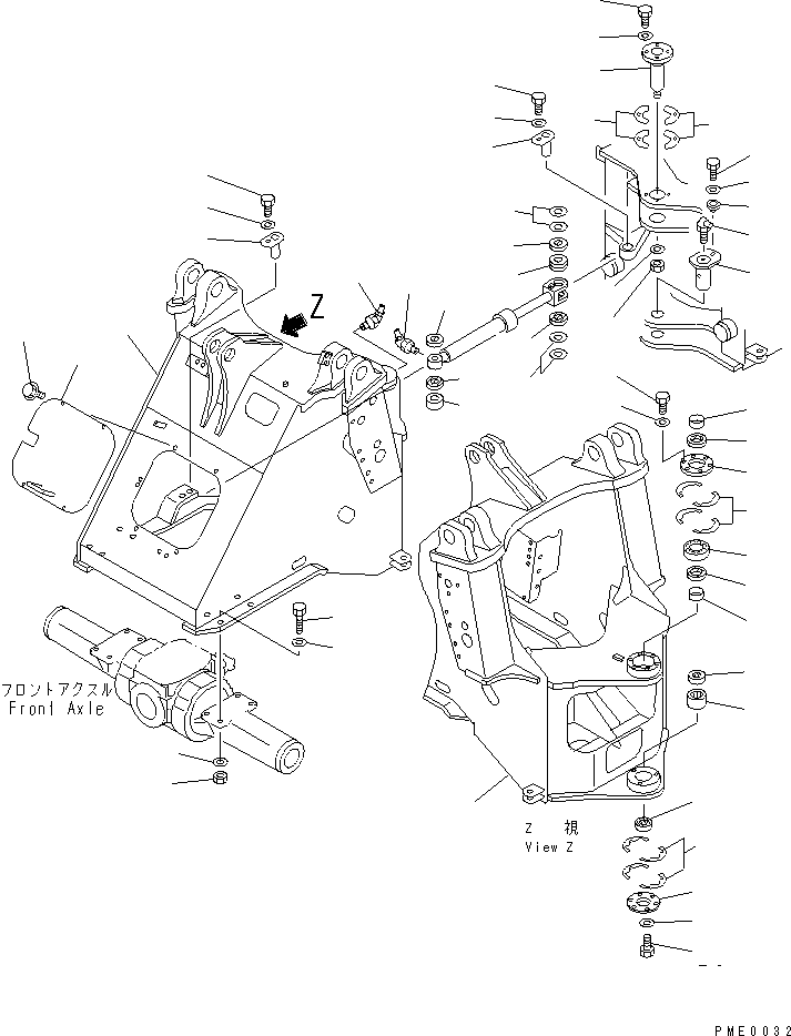Wheel Loaders Komatsu / WA200-3-XW S/N 60001-62999(wa200-2r) / FRONT FRAME (WITH ROTARY SNOW REMOVER)(#60001-)(120040 : 5019)