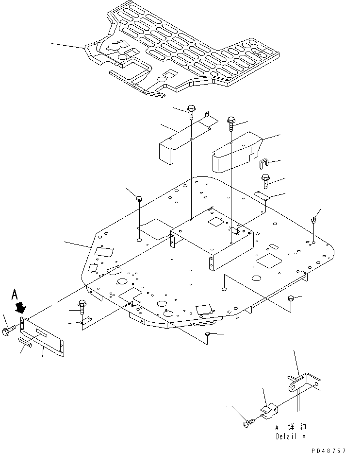 Wheel Loaders Komatsu / WA200-3-XW S/N 60001-62999(wa200-2r) / FLOOR FRAME (WITH 2-PERSONS CAB)(#60001-)(120070 : 5113)