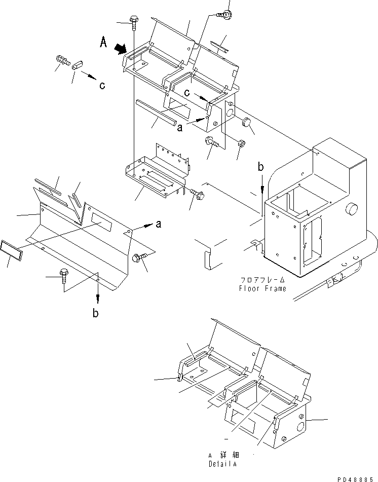 Wheel Loaders Komatsu / WA200-3-XW S/N 60001-62999(wa200-2r) / REAR CONSOLE BOX (WITH 2-PERSONS CAB)(#60001-)(120130 : 5153)