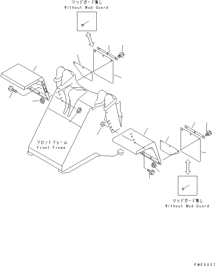 Wheel Loaders Komatsu / WA200-3-XW S/N 60001-62999(wa200-2r) / FRONT FENDER (WIDE TYPE)(#60001-)(120150 : 5183)