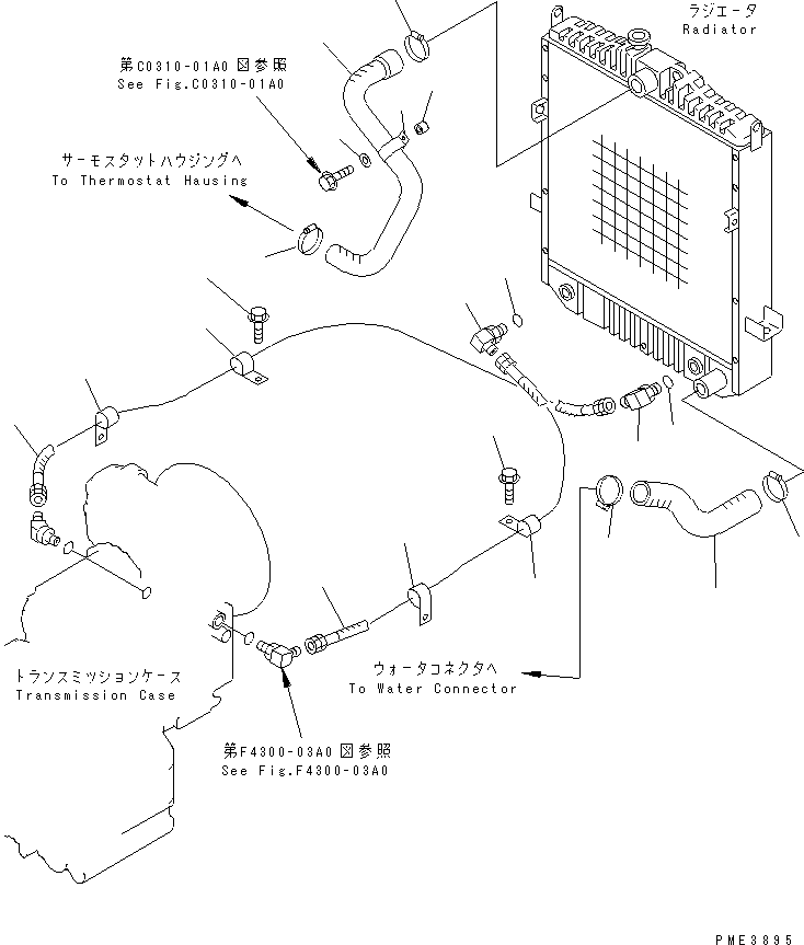 Wheel Loaders Komatsu / WA200-3 S/N 63001-UP(wa200-3r) / RADIATOR (RADIATOR PIPING)(060030 : C0110-02A0)