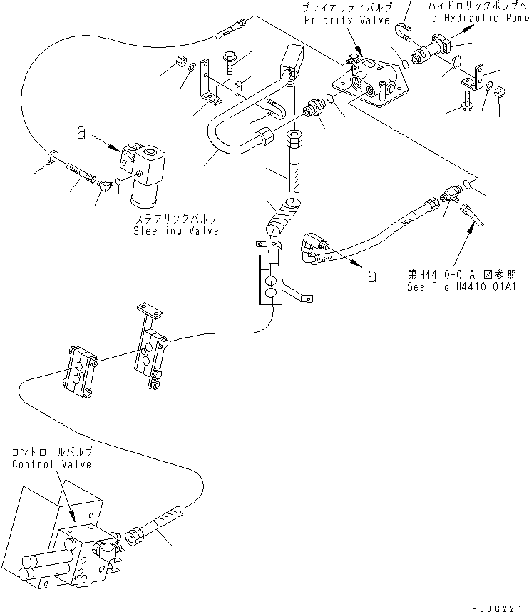 Wheel Loaders Komatsu / WA200-3 S/N 63001-UP(wa200-3r) / STEERING DEMAND VALVE (HYDRAULIC PIPING) (PRIOLITY VALVE TO      CONTROL V.)(W/ANTI SLIP STEERING)(180160 : H0122-04A1)