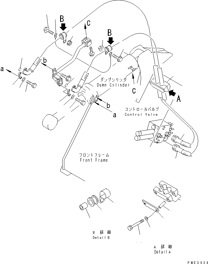 Wheel Loaders Komatsu / WA200-3 S/N 63001-UP(wa200-3r) / HYDRAULIC PIPING (DUMP CYLINDER LINE)(180230 : H4200-03A0)