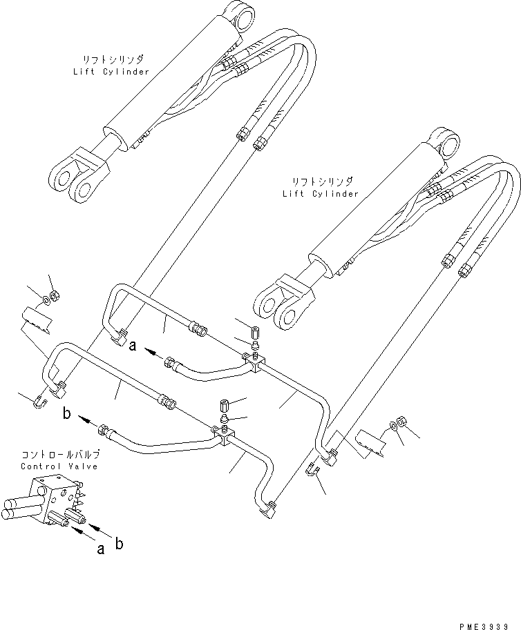 Wheel Loaders Komatsu / WA200-3 S/N 63001-UP(wa200-3r) / HYDRAULIC PIPING (LIFT CYLINDER LINE)(180240 : H4200-04A0)