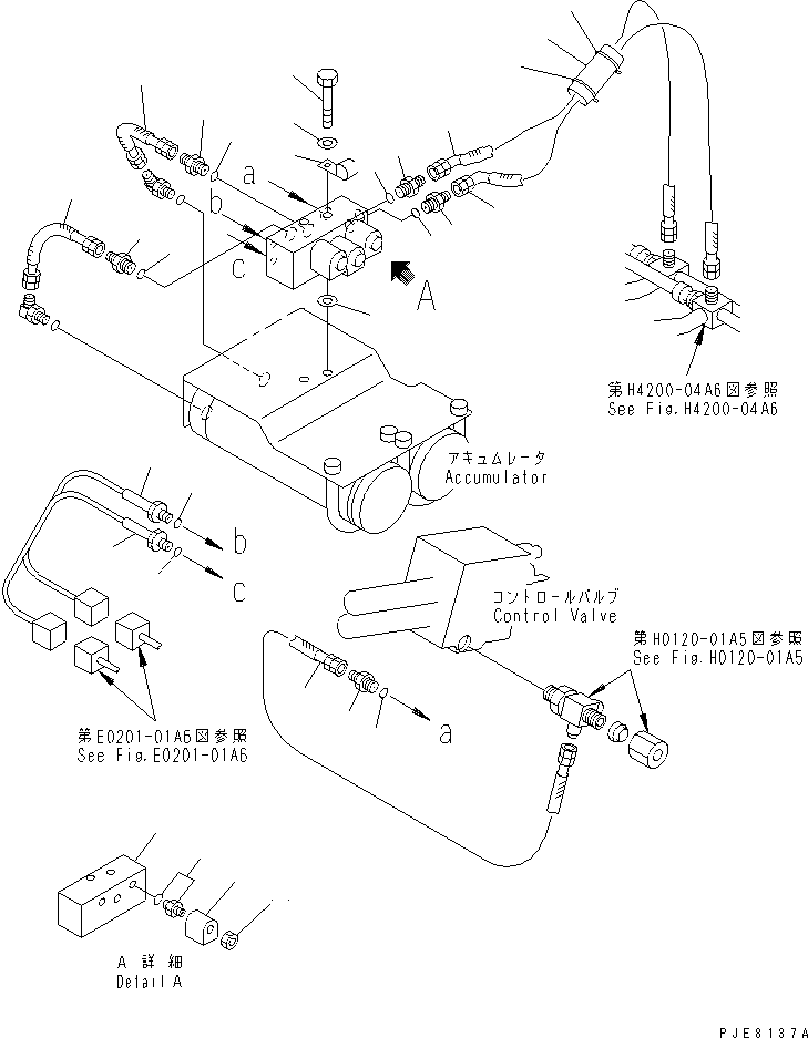 Wheel Loaders Komatsu / WA200-3 S/N 63001-UP(wa200-3r) / HYDRAULIC PIPING (E.C.S.S. LINE) (1/2) (WITH E.C.S.S.)(#63001-64128)(180310 : H4200-07A6)