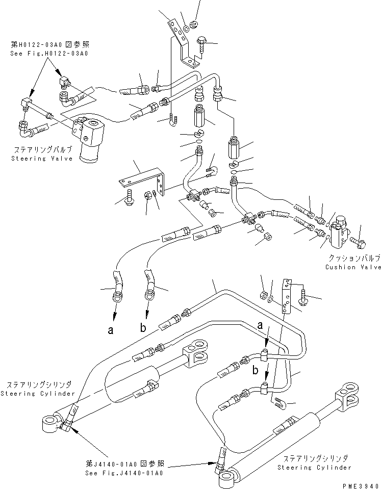 Wheel Loaders Komatsu / WA200-3 S/N 63001-UP(wa200-3r) / STEERING LINE (PIPING AND MOUNTING PARTS)(180360 : H4410-01A0)