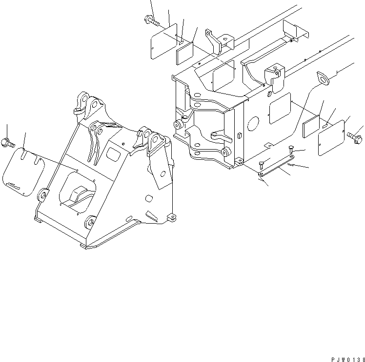 Wheel Loaders Komatsu / WA200-3 S/N 63001-UP(wa200-3r) / BAR LOCK AND COVER (WITH 3-SPOOL AND PIPING)(210140 : J4190-01A2)