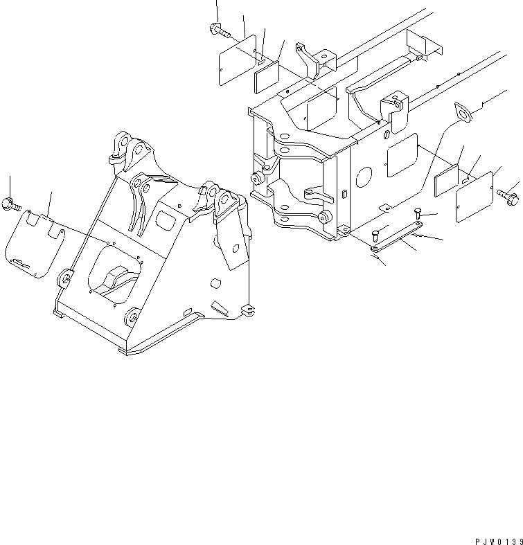Wheel Loaders Komatsu / WA200-3 S/N 63001-UP(wa200-3r) / BAR LOCK AND COVER (WITH 4-SPOOL AND PIPING)(210150 : J4190-01A3)
