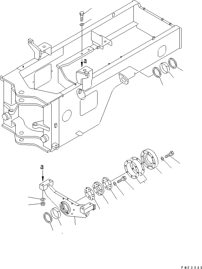 Wheel Loaders Komatsu / WA200-3 S/N 63001-UP(wa200-3r) / REAR AXLE SUPPORT(210190 : J4210-01A0)