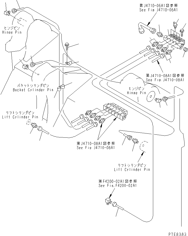 Wheel Loaders Komatsu / WA200-3 S/N 63001-UP(wa200-3r) / REMOTE GREASE (HINGE PIN LINE) (WITH AUTO GREASE)(210270 : J4710-07A1)