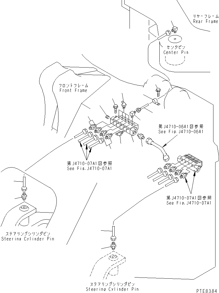 Wheel Loaders Komatsu / WA200-3 S/N 63001-UP(wa200-3r) / REMOTE GREASE (CENTER PIN LINE) (WITH AUTO GREASE)(210280 : J4710-08A1)