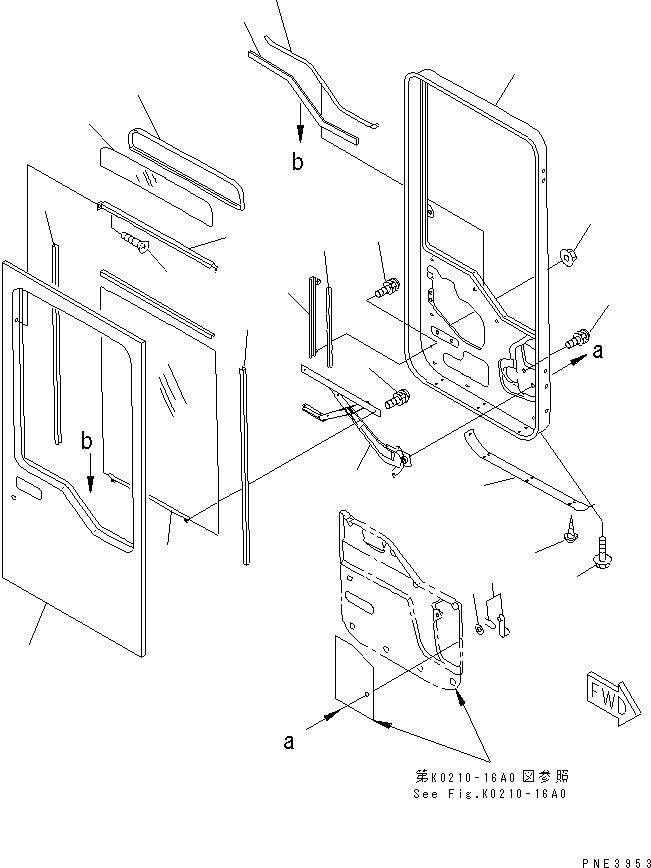 Wheel Loaders Komatsu / WA200-3 S/N 63001-UP(wa200-3r) / ROPS CAB (DOOR¤ R.H.)(240180 : K0210-14A0)