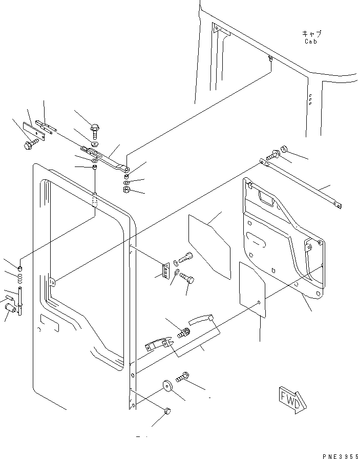 Wheel Loaders Komatsu / WA200-3 S/N 63001-UP(wa200-3r) / ROPS CAB (DOOR RELATED PARTS¤ R.H.)(240200 : K0210-16A0)