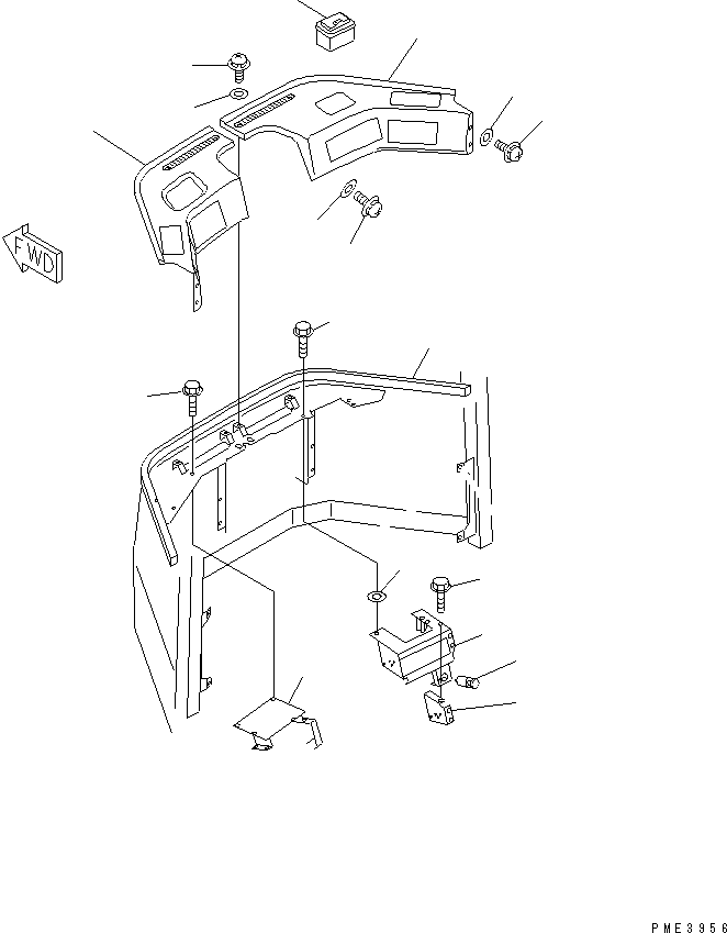 Wheel Loaders Komatsu / WA200-3 S/N 63001-UP(wa200-3r) / ROPS CAB (FRONT INTERIOR TRIM)(240210 : K0210-17A0)