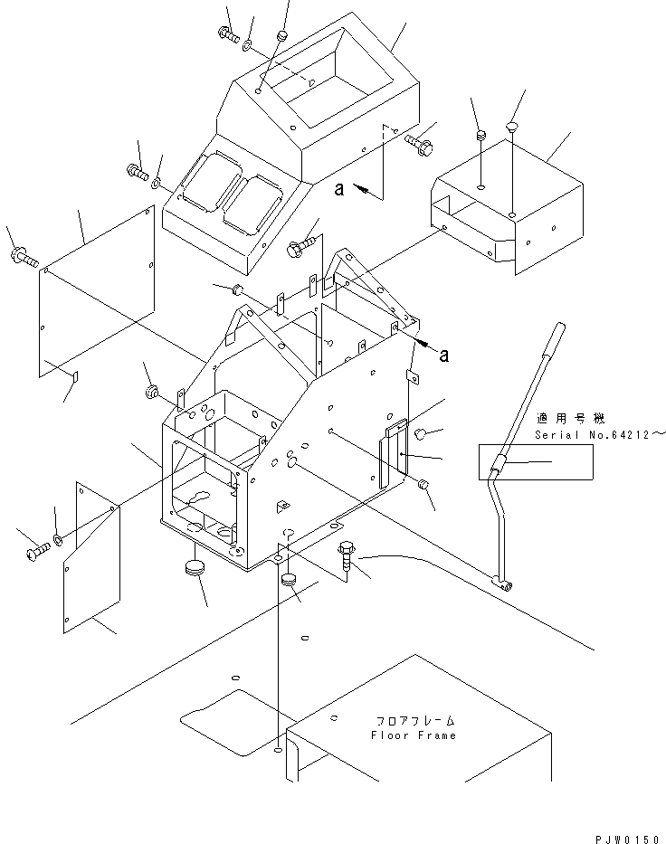 Wheel Loaders Komatsu / WA200-3 S/N 63001-UP(wa200-3r) / FLOOR (R.H. CONSOLE BOX AND FLOOR COVER) (WITH 5-SPOOL VALVE)(240600 : K4200-02A6)