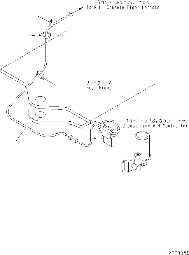 Wheel Loaders Komatsu / WA200-3 S/N 63001-UP(wa200-3r) / FLOOR HARNESS (AUTO GREASE LINE) (WITH AUTO GREASE)(240640 : K4210-03A3)