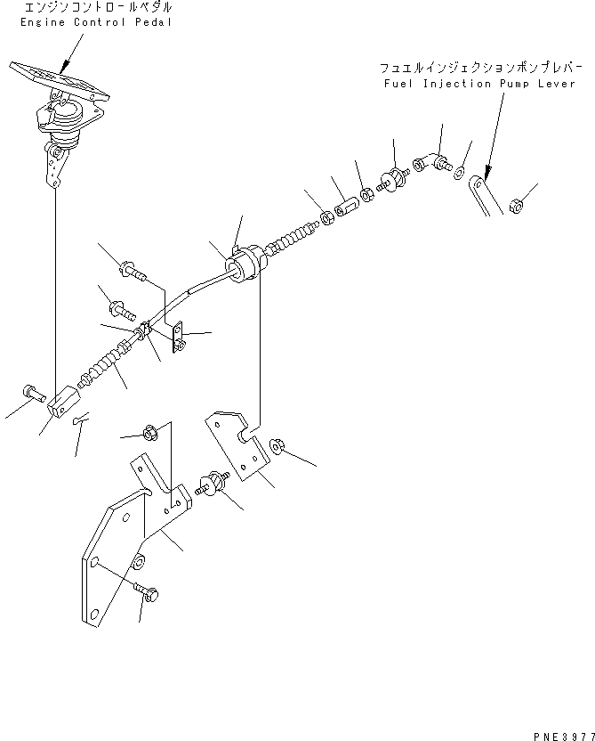 Wheel Loaders Komatsu / WA200-3 S/N 63001-UP(wa200-3r) / ENGINE CONTROLLER (CONTROL CABLE)(240730 : K4410-02A0)