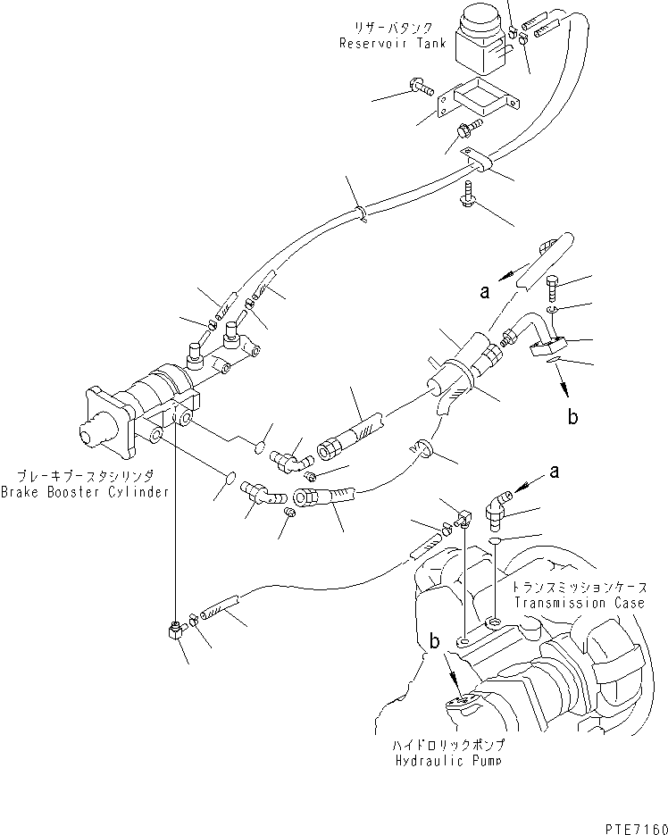 Wheel Loaders Komatsu / WA200-3 S/N 63001-UP(wa200-3r) / BRAKE CONTROL (RESERVOIR TANK LINE)(240810 : K4460-04A0)