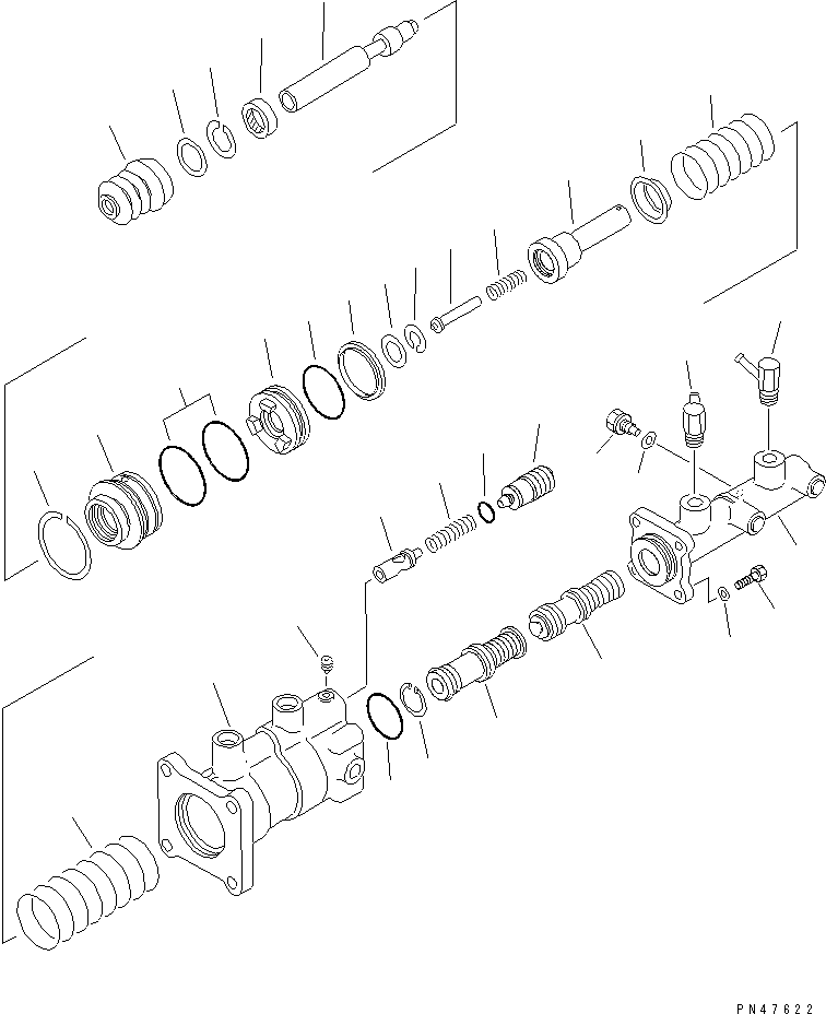 Wheel Loaders Komatsu / WA200-3 S/N 63001-UP(wa200-3r) / BRAKE CONTROL (BRAKE BOOSTER CYLINDER)(240820 : K4460-05A0)