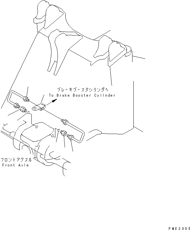 Wheel Loaders Komatsu / WA200-3 S/N 63001-UP(wa200-3r) / BRAKE PIPING (FRONT BRAKE LINE)(240840 : K4470-01A0)