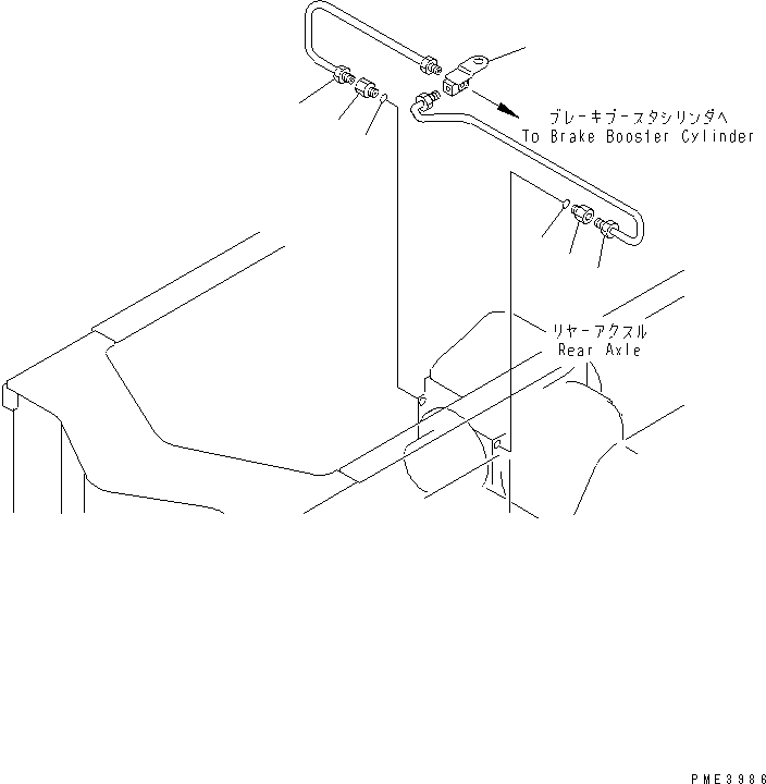 Wheel Loaders Komatsu / WA200-3 S/N 63001-UP(wa200-3r) / BRAKE PIPING (REAR BRAKE LINE)(240850 : K4470-02A0)