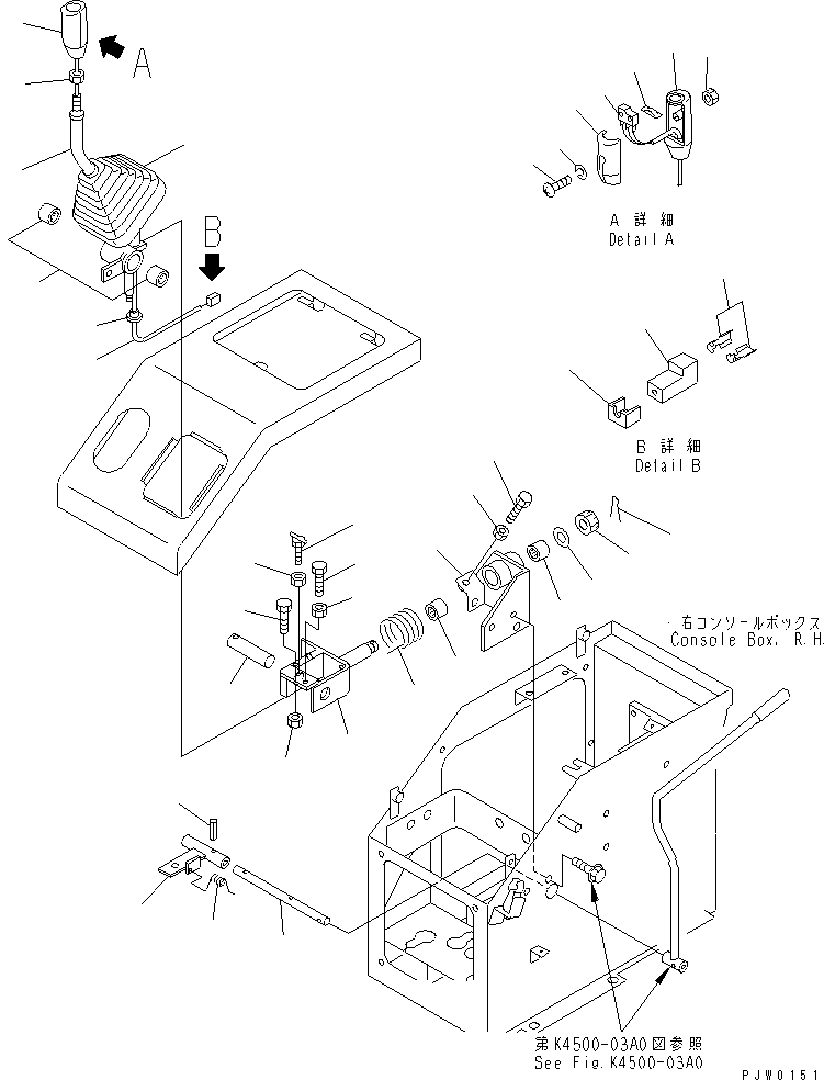 Wheel Loaders Komatsu / WA200-3 S/N 63001-UP(wa200-3r) / LOADER CONTROL (CONTROL LEVER)(240860 : K4500-01A0)