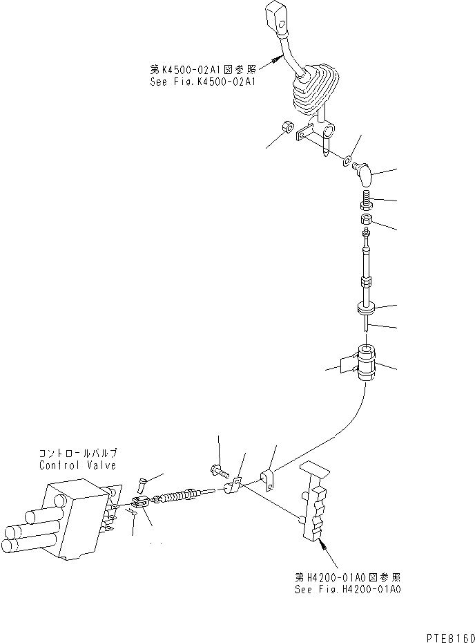 Wheel Loaders Komatsu / WA200-3 S/N 63001-UP(wa200-3r) / LOADER CONTROL (ATTACHMENT CONTROL LINKAGE) (WITH 3-SPOOL CONTROLVALVE )(240910 : K4500-04A1)