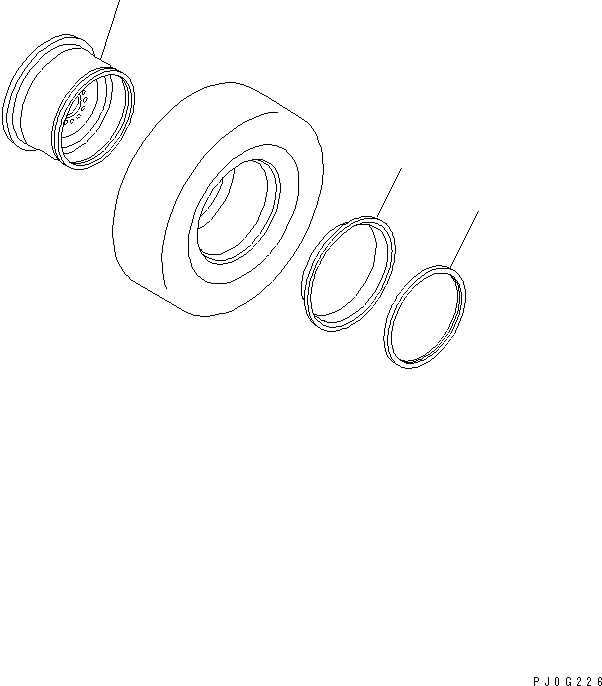 Wheel Loaders Komatsu / WA200-3 S/N 63001-UP(wa200-3r) / RIM (FOR 14.00-24 SOLID TIRE)(300020 : S0110-01A3)