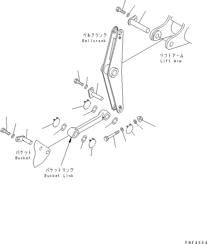 Wheel Loaders Komatsu / WA200-3 S/N 63001-UP(wa200-3r) / LIFT ARM AND BELLCRANK (MOUNTING PARTS)(330090 : T4110-02A0)