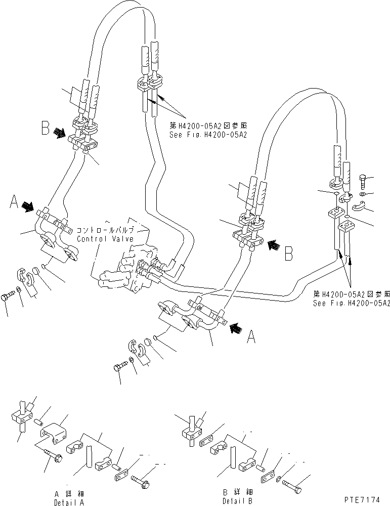 Wheel Loaders Komatsu / WA200-3 S/N 63001-UP(wa200-3r) / LIFT ARM AND BELLCRANK (FRONT ATTACHMENT LINE) (WITH 4-SPOOL     CONTROL VALVE)(330150 : T4110-04A5)
