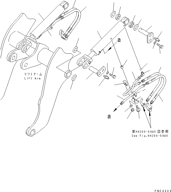 Wheel Loaders Komatsu / WA200-3 S/N 63001-UP(wa200-3r) / LIFT CYLINDER (LIFT CYLINDER AND PIPING)(330240 : T4140-01A0)