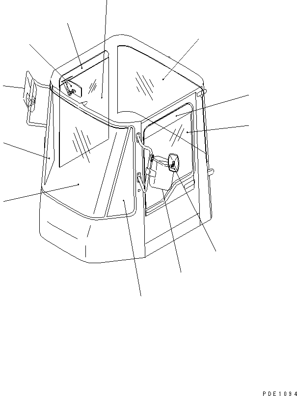 Wheel Loaders Komatsu / WA200-3 S/N 63001-UP(wa200-3r) / GLASS AND REAR VIEW MIRROR (WITH CAB)(450070 : Z0500-01A0)