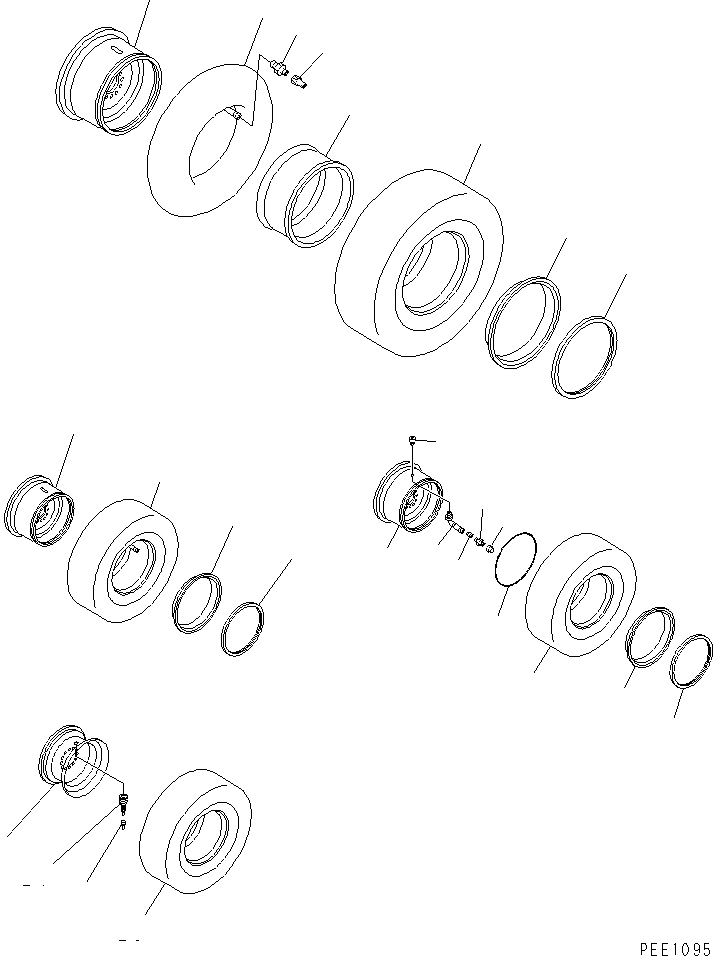 Wheel Loaders Komatsu / WA200-3 S/N 63001-UP(wa200-3r) / WHEEL AND TIRE(450080 : Z0600-01A0)