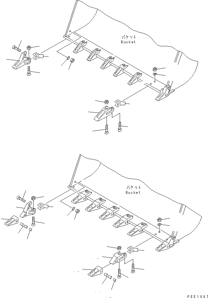 Wheel Loaders Komatsu / WA200-3 S/N 63001-UP(wa200-3r) / TOOTH AND TIP TOOTH(450100 : Z0700-02A0)
