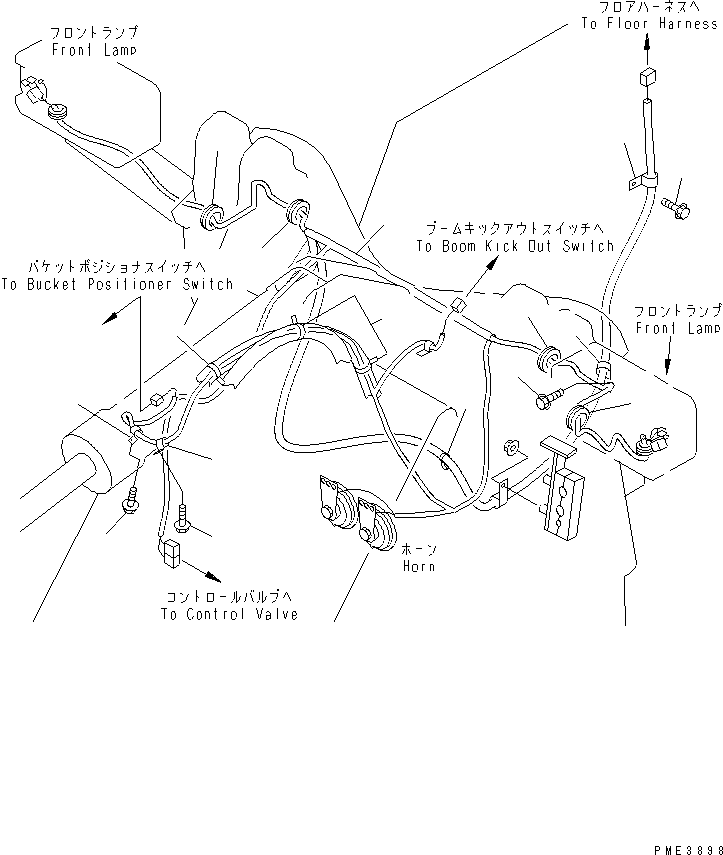 Wheel Loaders Komatsu / WA200-3-SN S/N 63001-UP(wa200-4r) / MAIN HARNESS (FRONT FRAME LINE)(120080 : E0200-01A0)
