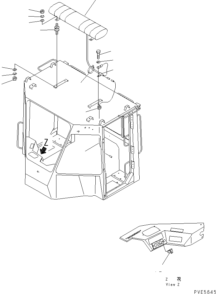 Wheel Loaders Komatsu / WA200-3-SN S/N 63001-UP(wa200-4r) / BEACON LAMP (2-LAMP TYPE) (WITH 2-PERSONS CAB)(120200 : E0340-01A1)
