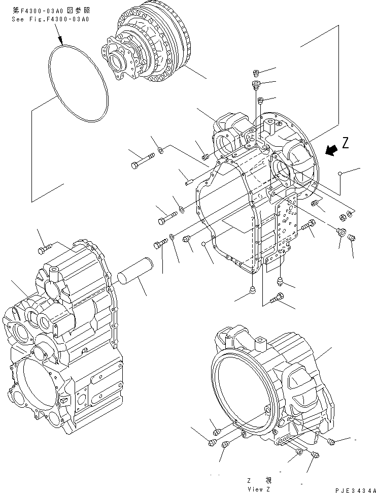 Wheel Loaders Komatsu / WA200-3-SN S/N 63001-UP(wa200-4r) / TRANSMISSION (TRANSMISSION CASE) (1/2) (SNOW REMOVING SPEC.)     (WITH TACHOGRAPH)(150120 : F4350-51A1)