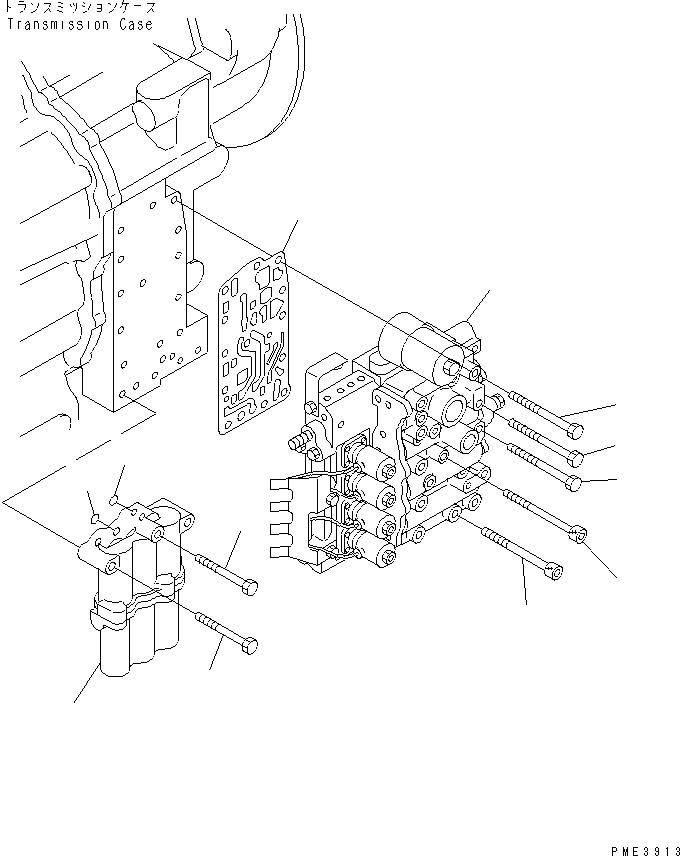 Wheel Loaders Komatsu / WA200-3-SN S/N 63001-UP(wa200-4r) / TRANSMISSION CONTROL VALVE (1/4) (MOUNTING) (SNOW REMOVING SPEC.)(WITH TACHOGRAPH)(150210 : F4350-60A1)