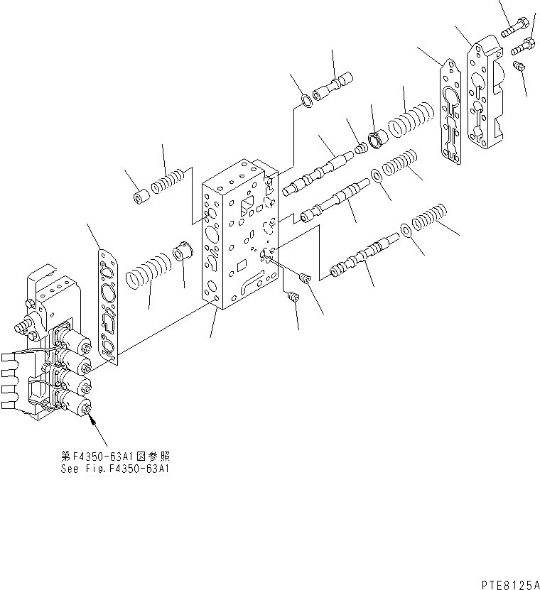 Wheel Loaders Komatsu / WA200-3-SN S/N 63001-UP(wa200-4r) / TRANSMISSION CONTROL VALVE (3/4) (LOWER VALVE)                   (SNOW REMOVING SPEC.)(W/TACHOGRAPH)(150230 : F4350-62A1)