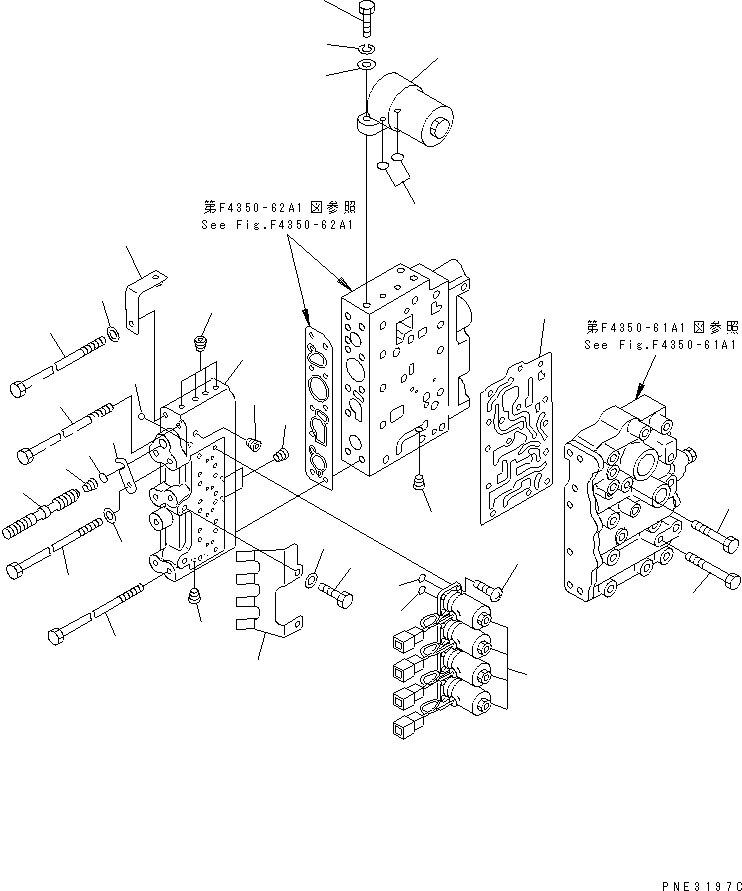 Wheel Loaders Komatsu / WA200-3-SN S/N 63001-UP(wa200-4r) / TRANSMISSION CONTROL VALVE (4/4) (SOLENOID VALVE)                (SNOW REMOVING SPEC.)(#63001-(77720))(150240 : F4350-63A1)