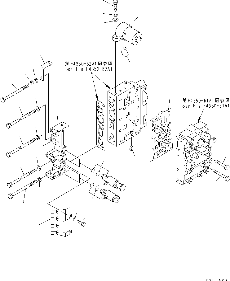 Wheel Loaders Komatsu / WA200-3-SN S/N 63001-UP(wa200-4r) / TRANSMISSION CONTROL VALVE (4/4) (SOLENOID VALVE)                (SNOW REMOVING SPEC.)(W/TACHOGRAPH)(#(77721)-)(150250 : F4350-63A1A)