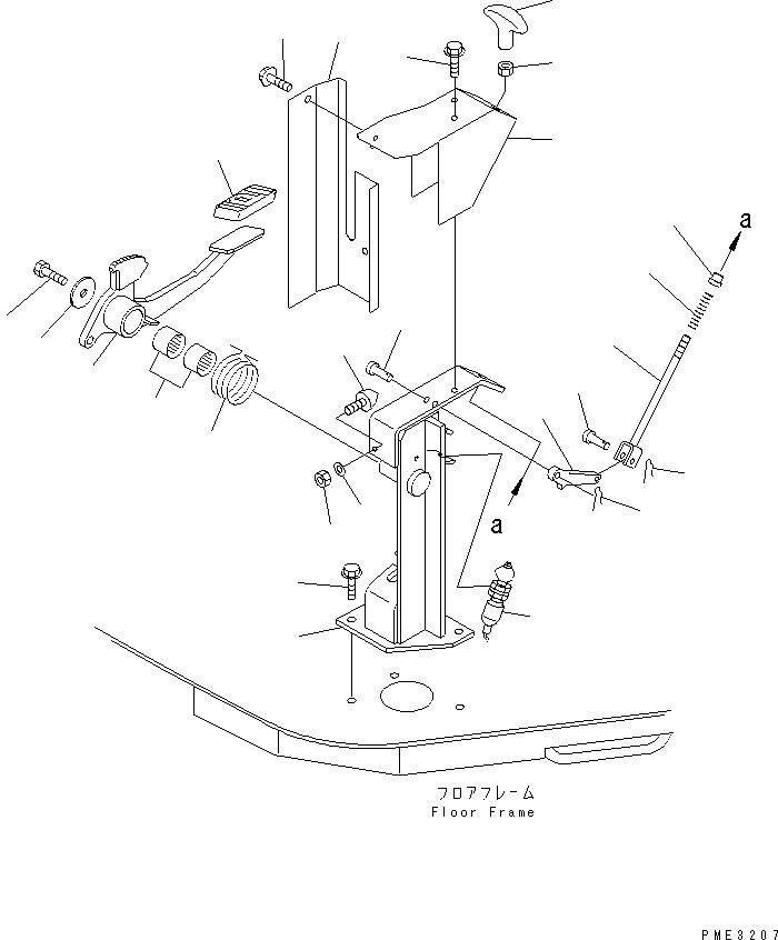 Wheel Loaders Komatsu / WA200-3-SN S/N 63001-UP(wa200-4r) / PARKING BRAKE CONTROL PARTS (PEDAL AND LEVER)(150380 : F4460-01A0)
